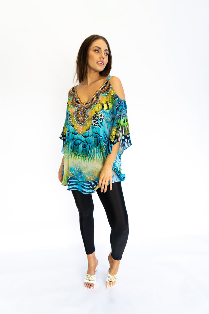 SEA ENCHANTMENT COLD SHOULDER TOP