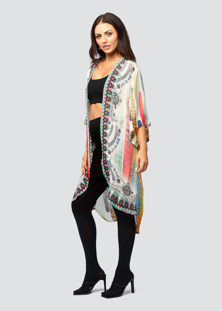 RAIN OF COLOURS MID LENGTH KIMONO