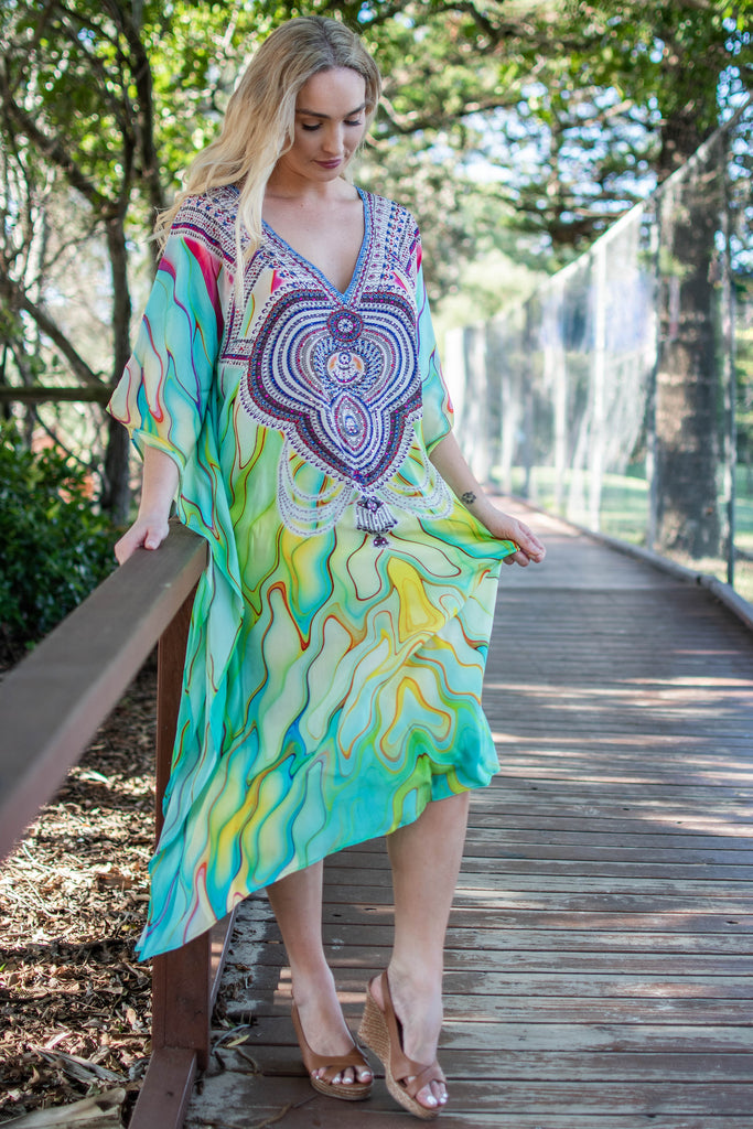 TROPICAL OCEAN MID KAFTAN