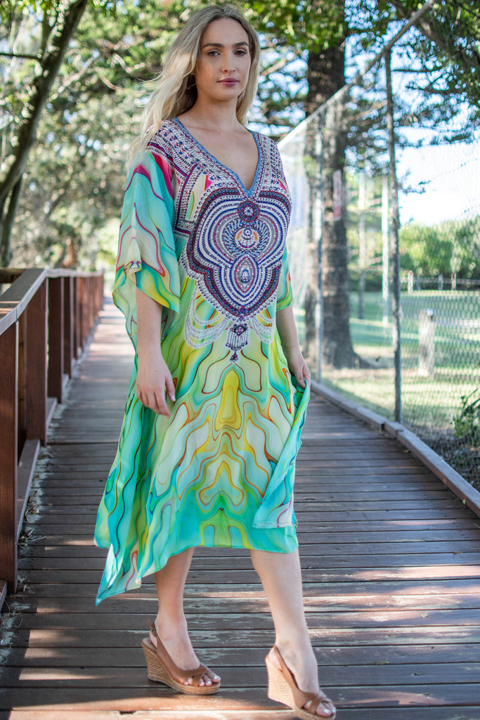 TROPICAL OCEAN MID KAFTAN