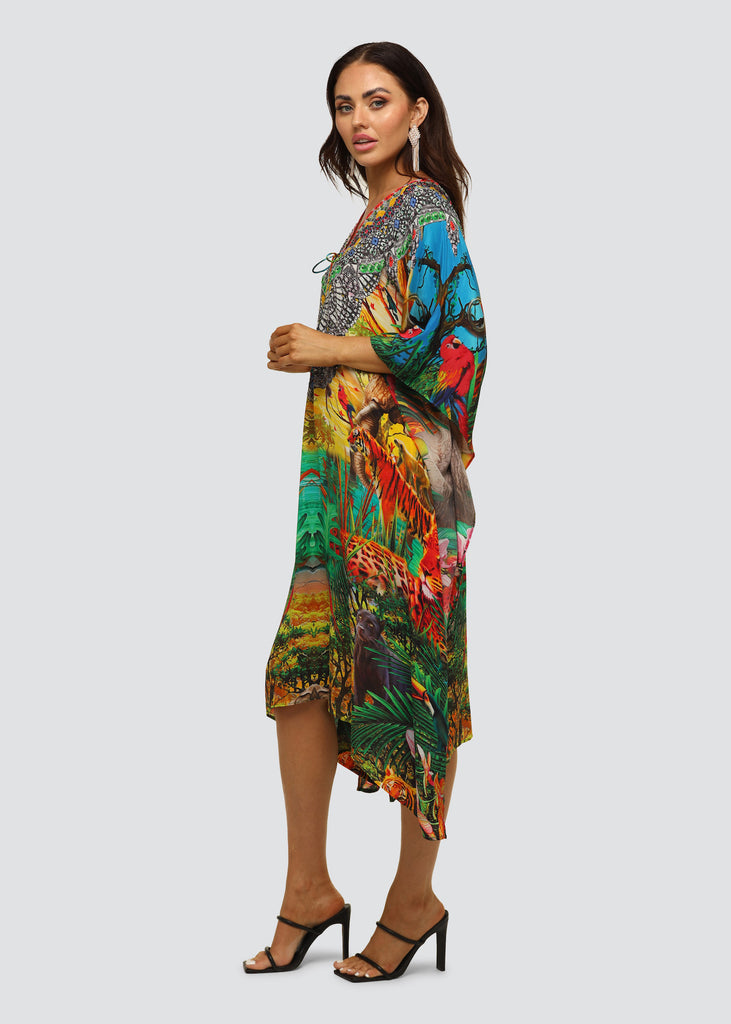 QUEEN OF JUNGLE MID LENGTH KAFTAN