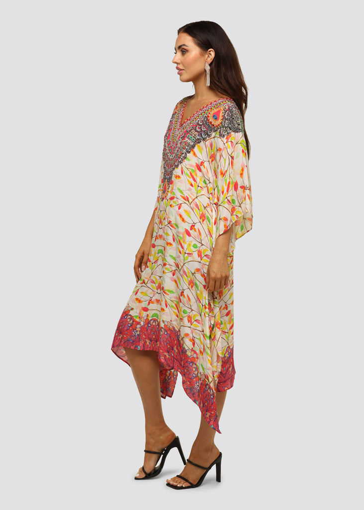 SPRING LEAVES MID LENGTH KAFTAN